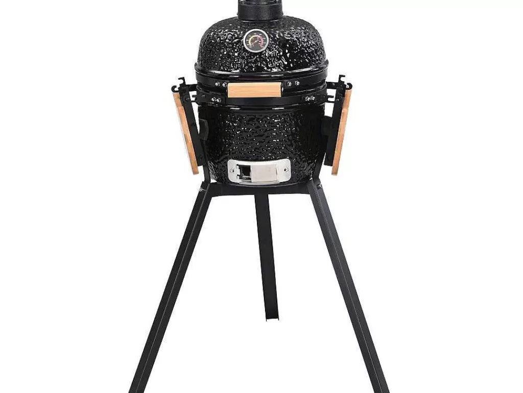Barbecue, Braseiro De Jardim, Plancha*Vente-unique Barbecue Kamado A Carvao Em Ceramica E Bambu 32 X 52 X 94 Cm - Eriko