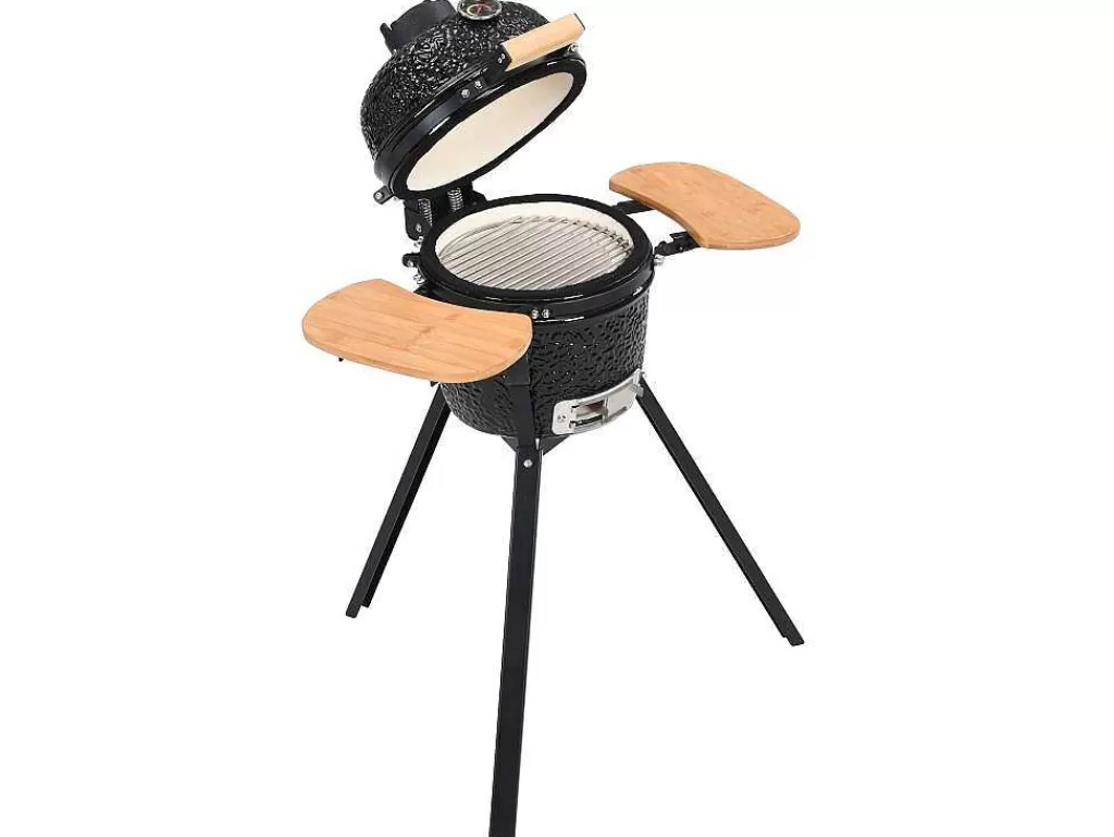 Barbecue, Braseiro De Jardim, Plancha*Vente-unique Barbecue Kamado A Carvao Em Ceramica E Bambu 32 X 52 X 94 Cm - Eriko