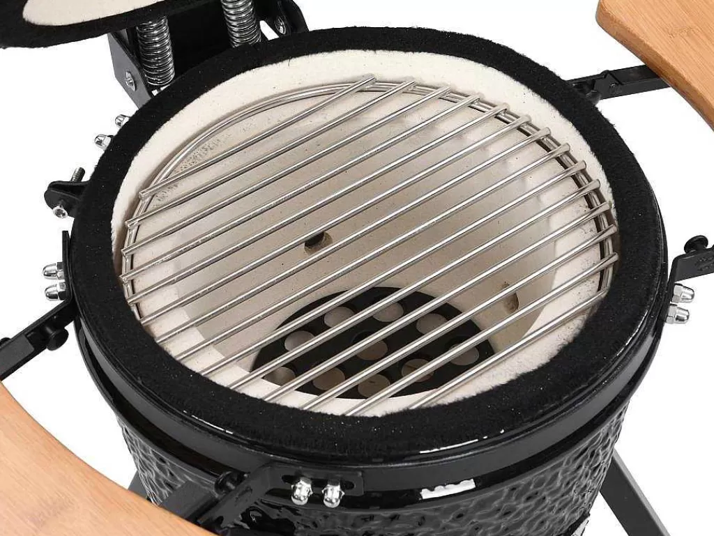 Barbecue, Braseiro De Jardim, Plancha*Vente-unique Barbecue Kamado A Carvao Em Ceramica E Bambu 32 X 52 X 94 Cm - Eriko