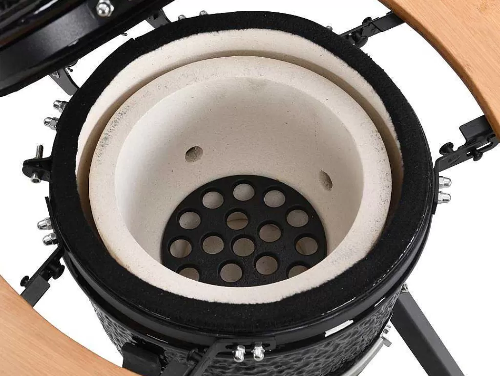 Barbecue, Braseiro De Jardim, Plancha*Vente-unique Barbecue Kamado A Carvao Em Ceramica E Bambu 32 X 52 X 94 Cm - Eriko