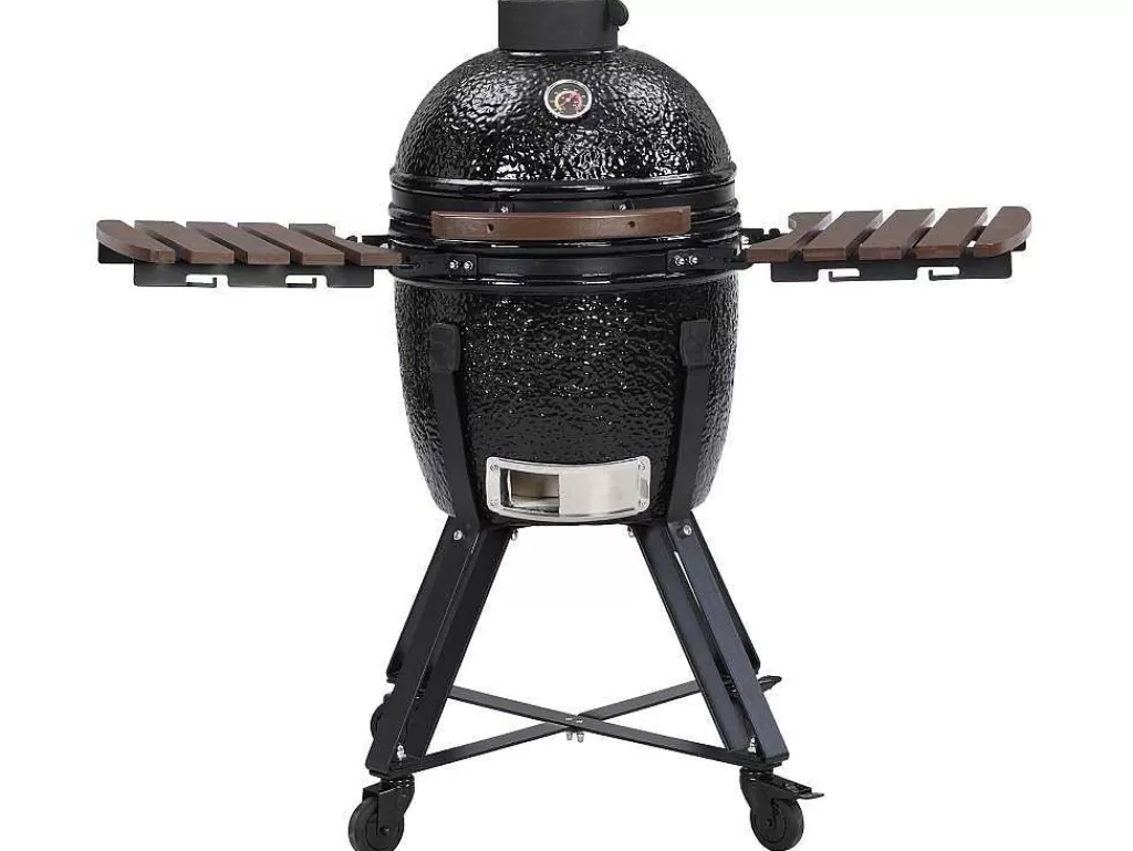 Barbecue, Braseiro De Jardim, Plancha*Vente-unique Barbecue Kamado A Carvao Em Ceramica E Bambu 45 X 63 X 105 Cm - Izaki