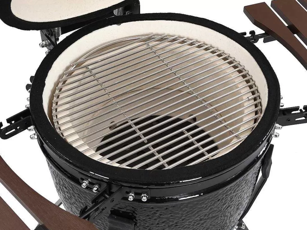Barbecue, Braseiro De Jardim, Plancha*Vente-unique Barbecue Kamado A Carvao Em Ceramica E Bambu 45 X 63 X 105 Cm - Izaki