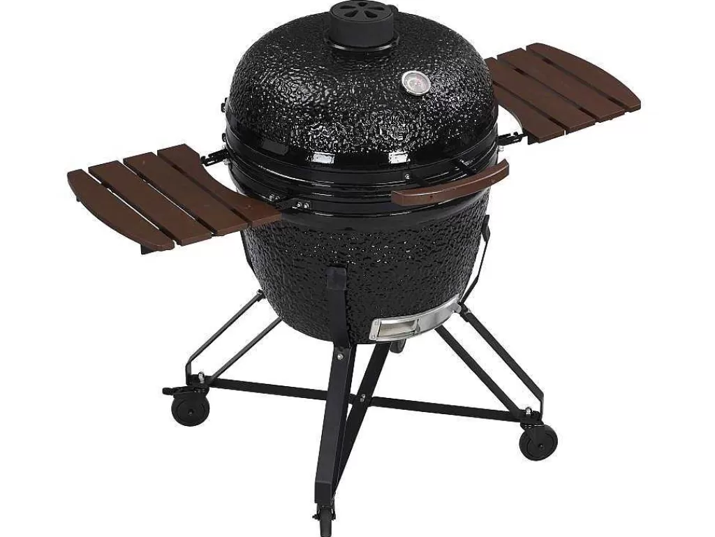 Barbecue, Braseiro De Jardim, Plancha*Vente-unique Barbecue Kamado A Carvao Em Ceramica E Bambu 67 X 85 X 120 Cm - Ayumi