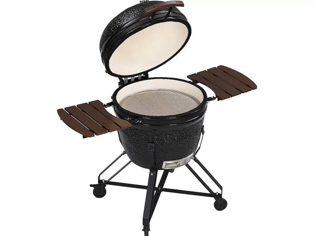 Barbecue, Braseiro De Jardim, Plancha*Vente-unique Barbecue Kamado A Carvao Em Ceramica E Bambu 67 X 85 X 120 Cm - Ayumi