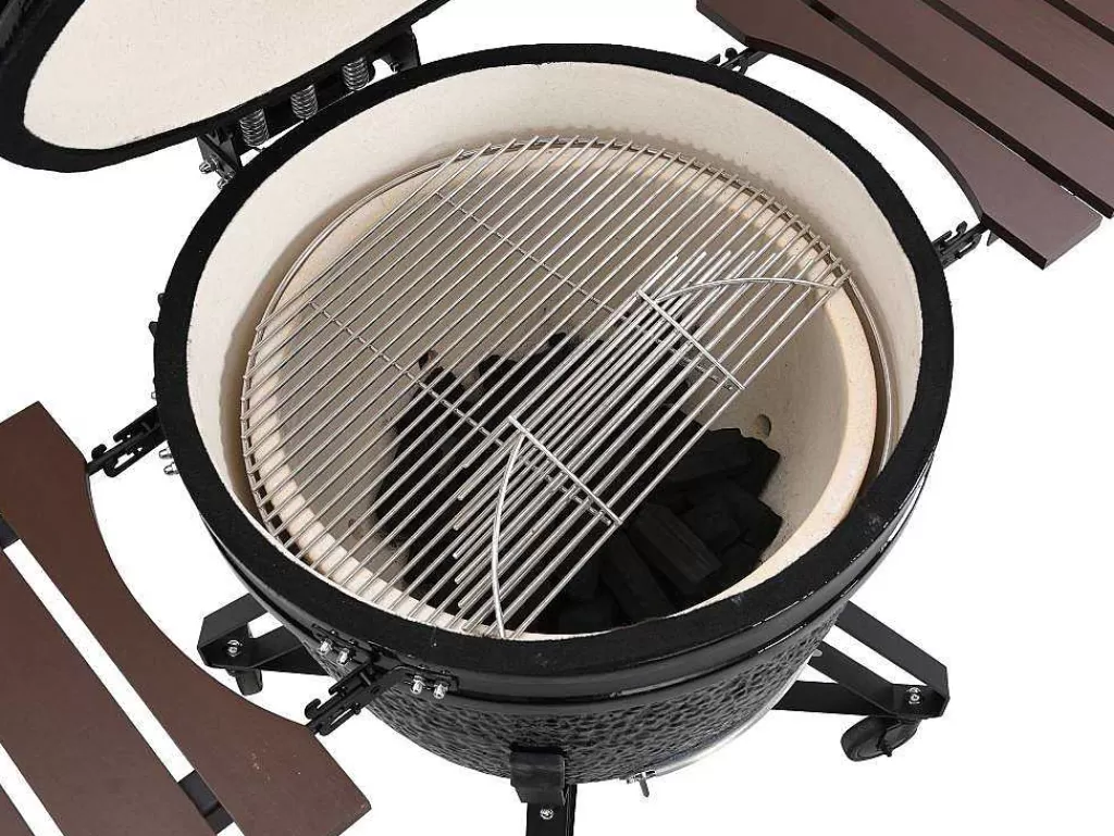Barbecue, Braseiro De Jardim, Plancha*Vente-unique Barbecue Kamado A Carvao Em Ceramica E Bambu 67 X 85 X 120 Cm - Ayumi