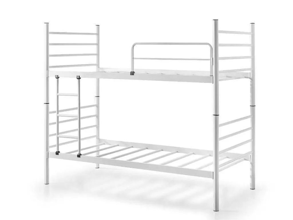 Cama De Criança*Venprodin Beliche Com Estrutura Metalica Branca Facil De Montar