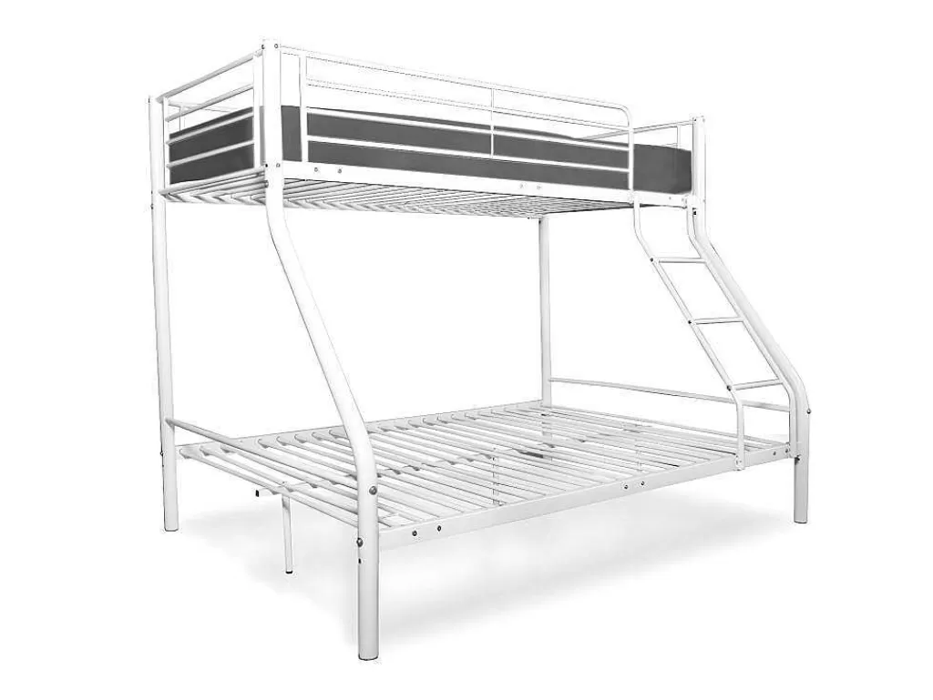 Cama De Adulto*Saldosystocks Beliche Duplo E Solteiro De Metal Para 3 Péssoas, Branco