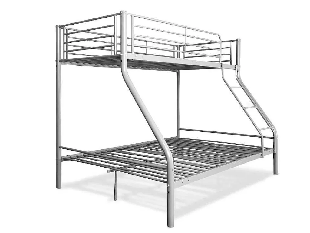 Cama De Adulto*Saldosystocks Beliche Duplo Metalico Para 3 Péssoas, 200X145X96Cm Cinza