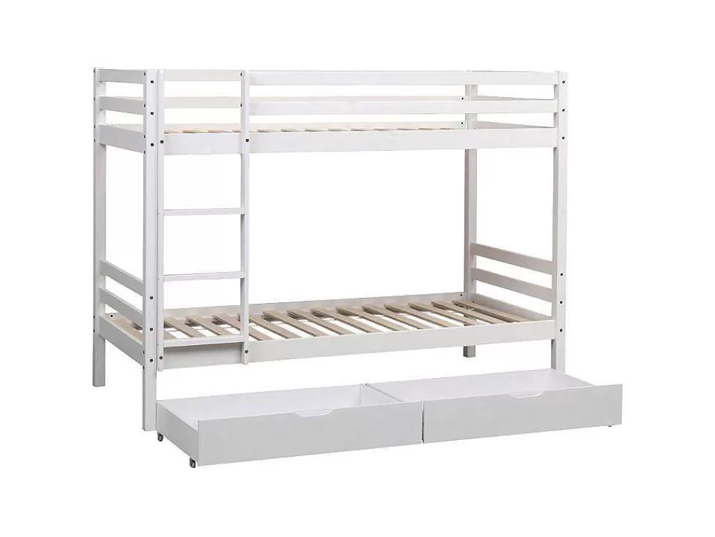 Cama De Criança*Happy Garden Beliche Para Crianças 190X90Cm Branco Com Gavetas Amber