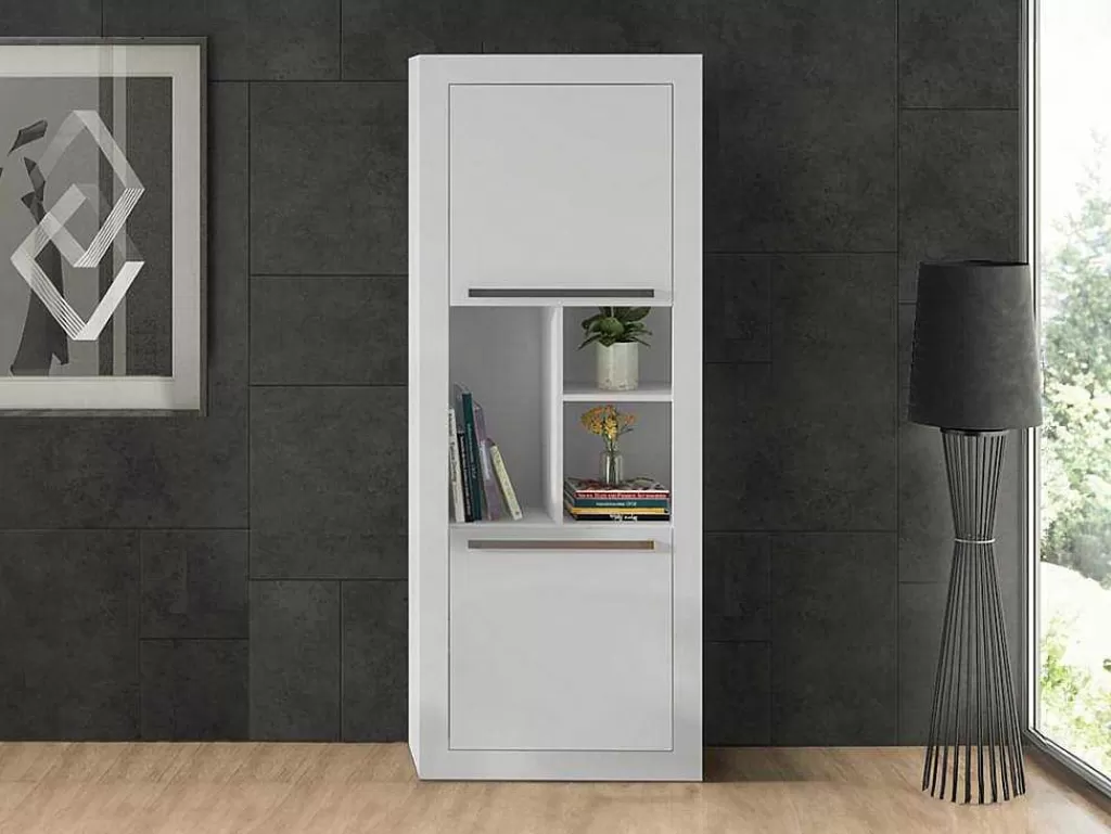 Biblioteca, Vitrina, Estante*Vente-unique Biblioteca Com 2 Portas E 3 Nichos Cor Branco - Evan