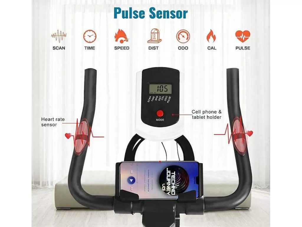 Fitness*Vente-unique Bicicleta De Ciclismo De Interior Estacionaria Spin Bike Com Volante De Acionamento Por Correia 10Kg