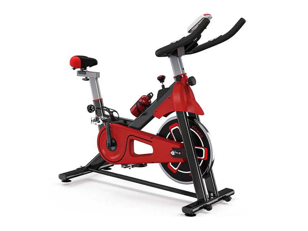 Fitness*Vente-unique Bicicleta De Spinning Com Assento E Guiador Ajustaveis, Bicicleta De Exercicio Com Resistencia Ajustavel E Ecra Lcd