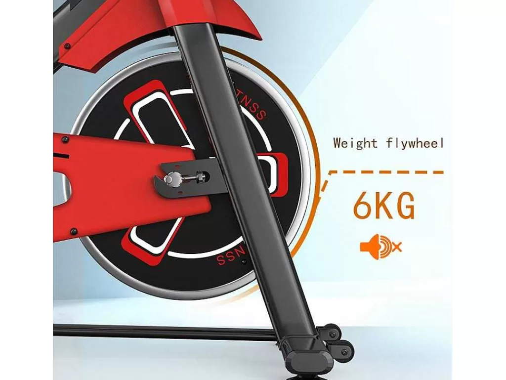 Fitness*Vente-unique Bicicleta De Spinning Com Assento E Guiador Ajustaveis, Bicicleta De Exercicio Com Resistencia Ajustavel E Ecra Lcd