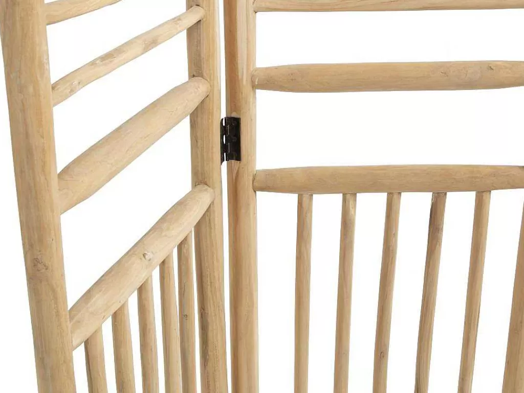 Biombo*OZAIA Biombo Com 3 Paineis Em Madeira De Teca De C. 140 X A 180 Cm Cor Natural - Baguio