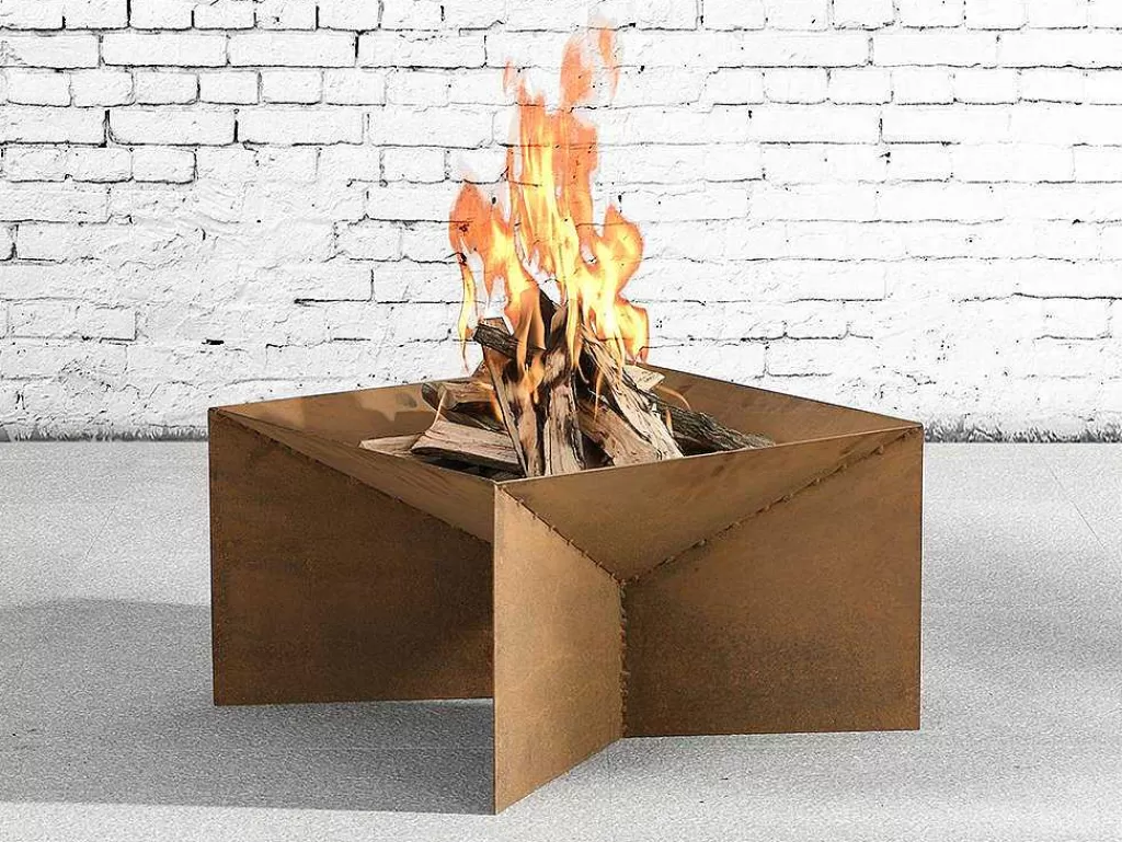 Barbecue, Braseiro De Jardim, Plancha*Vente-unique Braseiro De Jardim Quadrado Em Aco Corten De C50 X L50 X A30 Cm - Verio