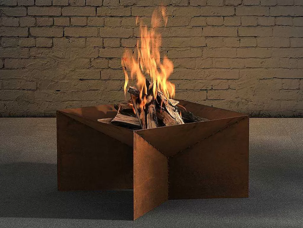 Barbecue, Braseiro De Jardim, Plancha*Vente-unique Braseiro De Jardim Quadrado Em Aco Corten De C50 X L50 X A30 Cm - Verio