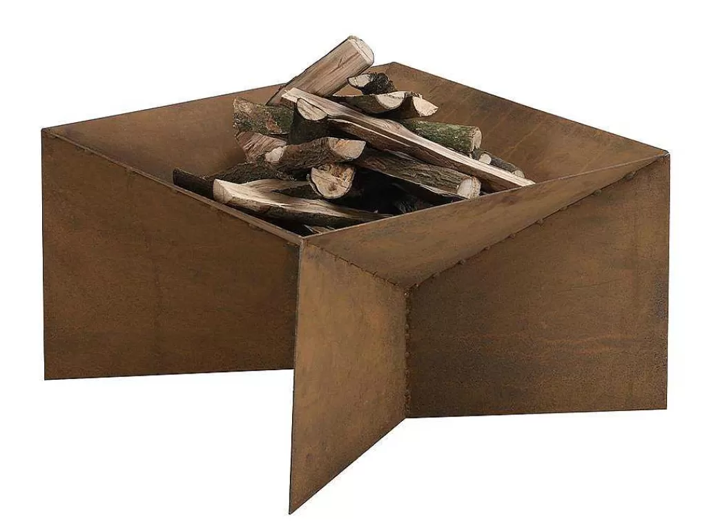 Barbecue, Braseiro De Jardim, Plancha*Vente-unique Braseiro De Jardim Quadrado Em Aco Corten De C50 X L50 X A30 Cm - Verio