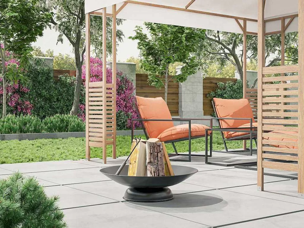 Barbecue, Braseiro De Jardim, Plancha*Vente-unique Braseiro De Jardim Redondo Em Aco Dione - D.72 Cm X A.20 Cm - Preto