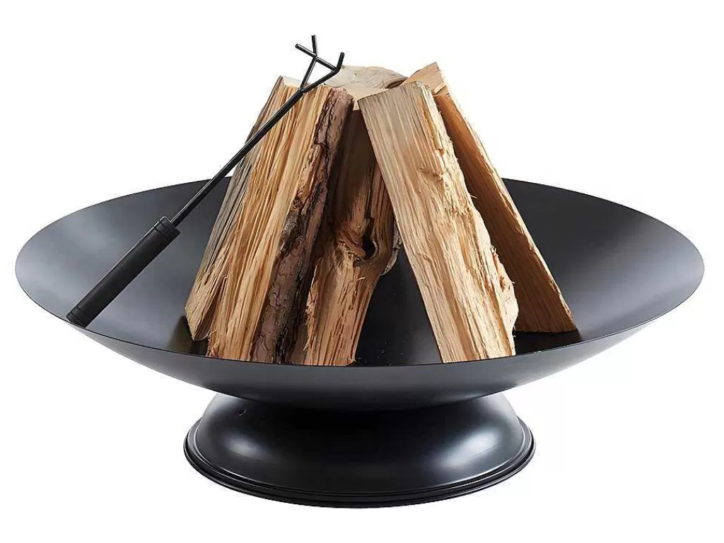 Barbecue, Braseiro De Jardim, Plancha*Vente-unique Braseiro De Jardim Redondo Em Aco Dione - D.72 Cm X A.20 Cm - Preto