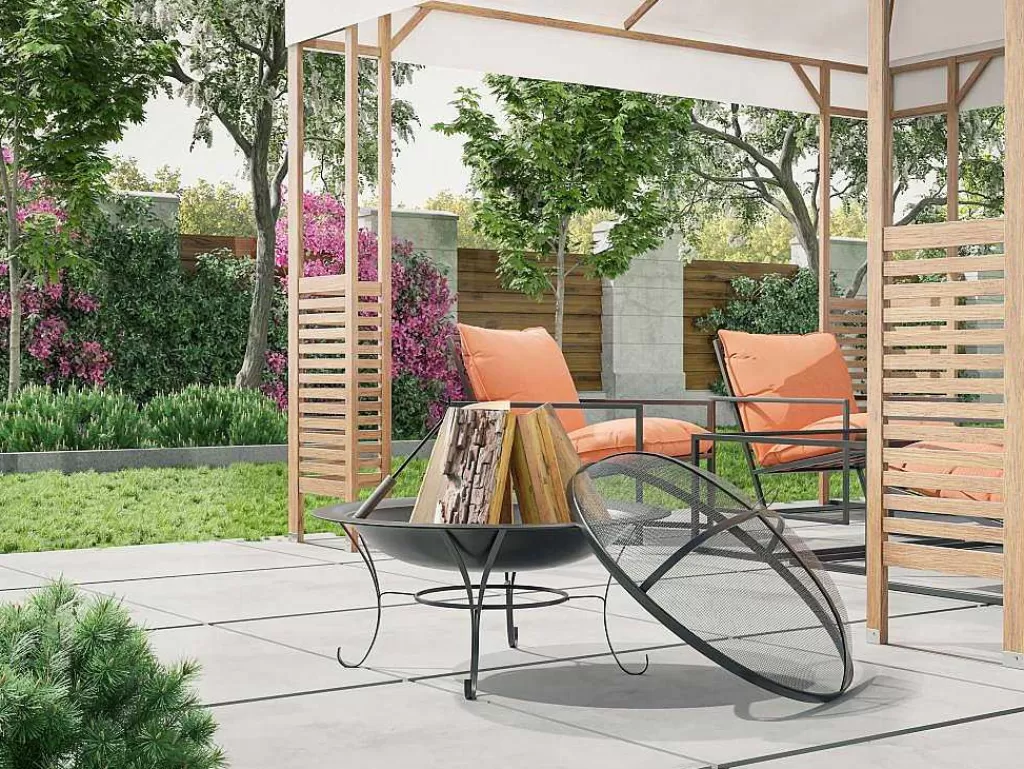 Barbecue, Braseiro De Jardim, Plancha*Vente-unique Braseiro De Jardim Redondo Em Aco Mizar - D.75 Cm X A.55 Cm - Preto