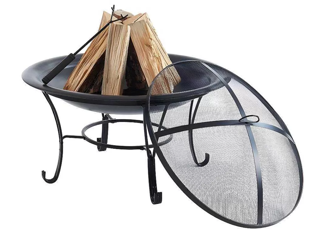 Barbecue, Braseiro De Jardim, Plancha*Vente-unique Braseiro De Jardim Redondo Em Aco Mizar - D.75 Cm X A.55 Cm - Preto