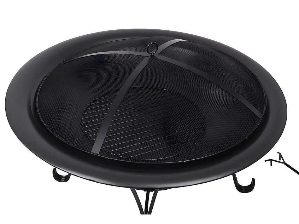 Barbecue, Braseiro De Jardim, Plancha*Vente-unique Braseiro De Jardim Redondo Em Aco Mizar - D.75 Cm X A.55 Cm - Preto