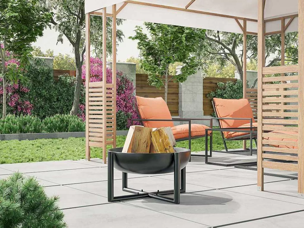 Barbecue, Braseiro De Jardim, Plancha*Vente-unique Braseiro De Jardim Redondo Em Aco Ogma - D.60 Cm X A.30 Cm - Preto