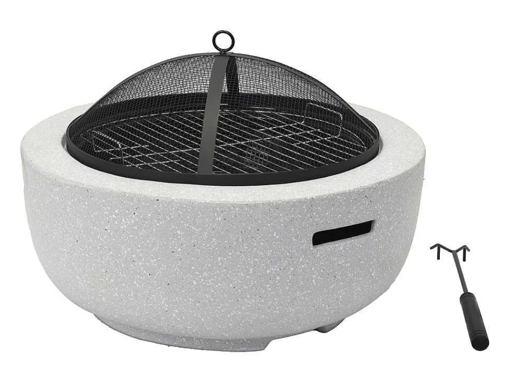 Barbecue, Braseiro De Jardim, Plancha*Vente-unique Braseiro Grelhador Em Mgo C60,5 X L60,5 X A42,5 Cm - Garmona