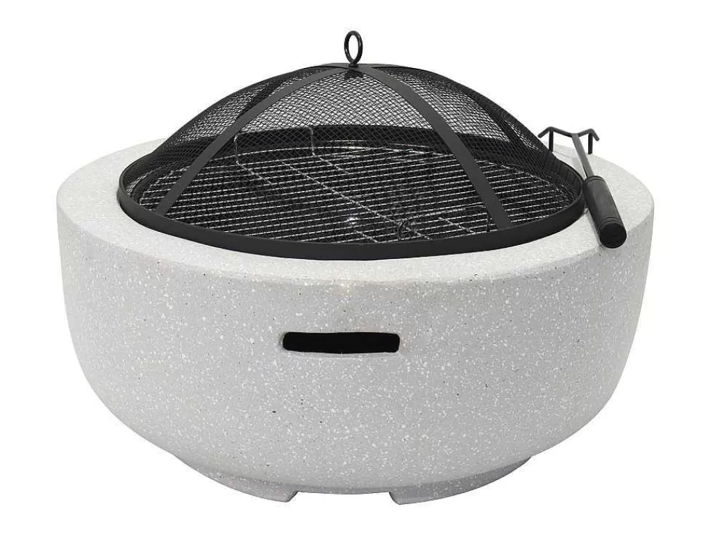 Barbecue, Braseiro De Jardim, Plancha*Vente-unique Braseiro Grelhador Em Mgo C60,5 X L60,5 X A42,5 Cm - Garmona