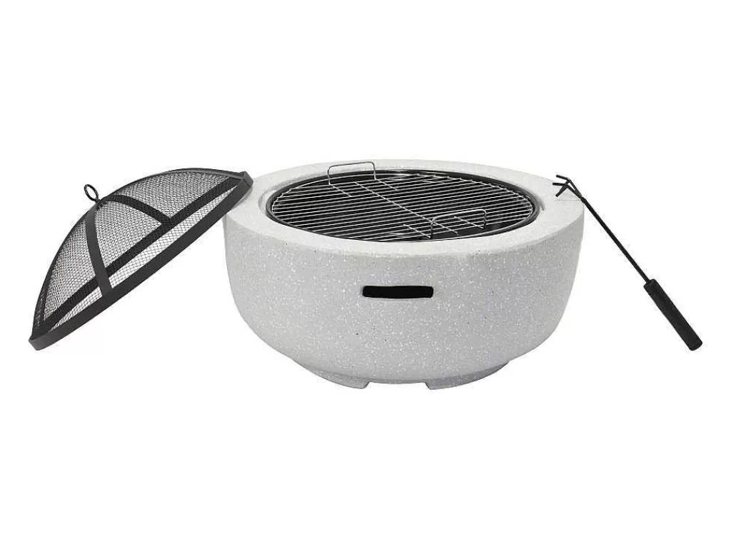 Barbecue, Braseiro De Jardim, Plancha*Vente-unique Braseiro Grelhador Em Mgo C60,5 X L60,5 X A42,5 Cm - Garmona