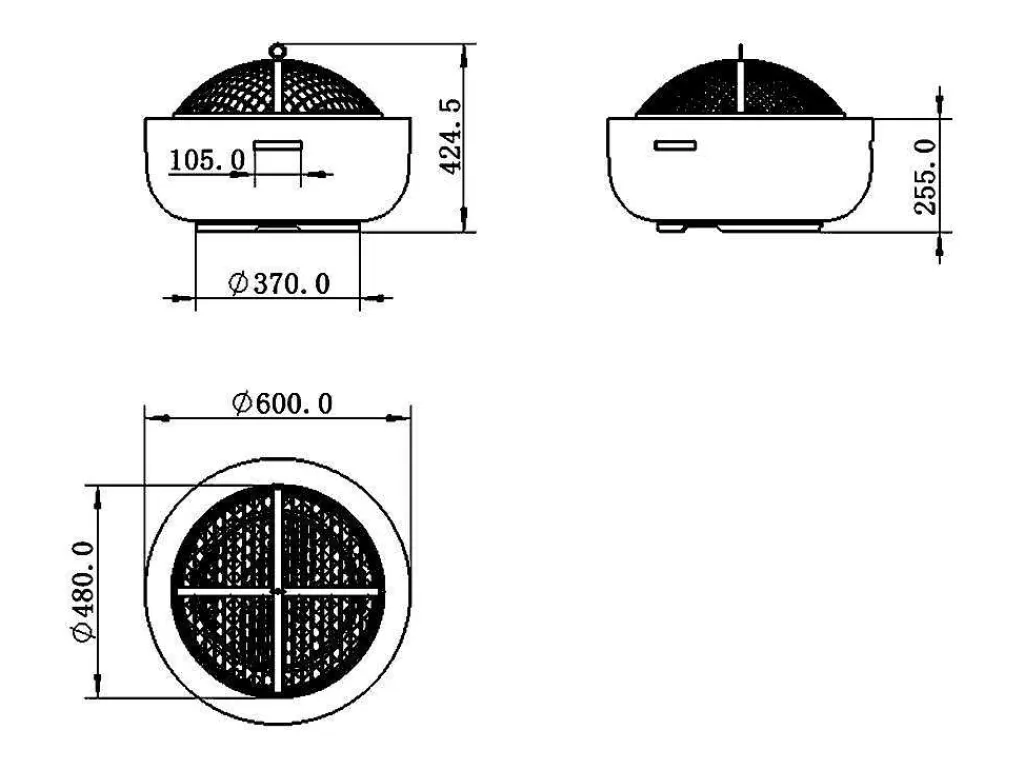 Barbecue, Braseiro De Jardim, Plancha*Vente-unique Braseiro Grelhador Em Mgo C60,5 X L60,5 X A42,5 Cm - Garmona