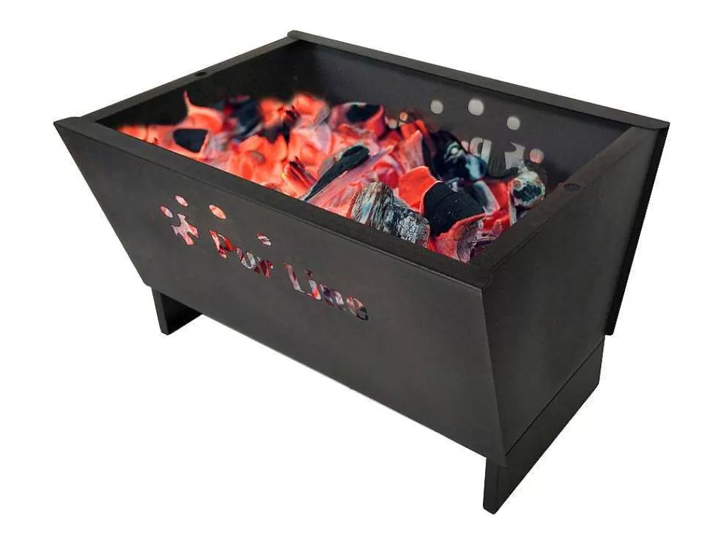 Barbecue, Braseiro De Jardim, Plancha*Purline Brasero 2 En 1 Transformable En Refrigerateur En Acier Noir