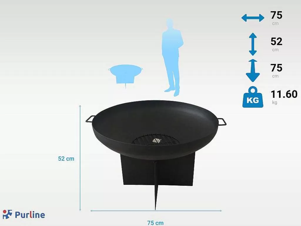 Barbecue, Braseiro De Jardim, Plancha*Purline Brasero De Jardin Circulaire En Acier Noir