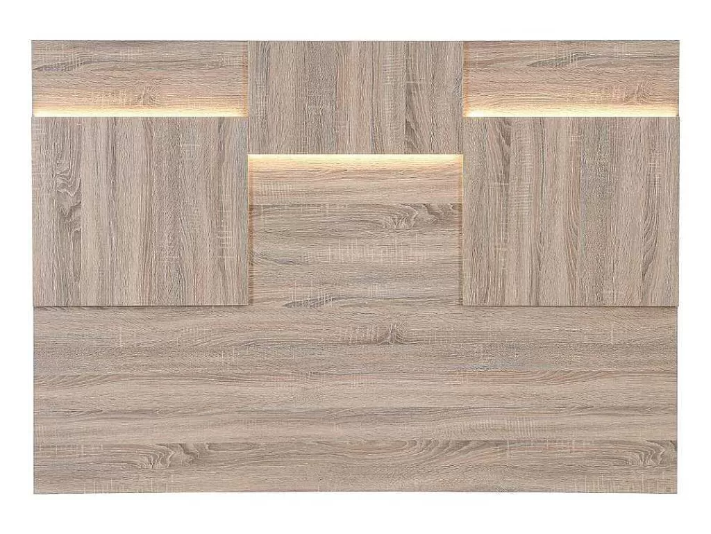 Cabeceira E Ponte De Cama*Vente-unique Cabeceira De Cama 170 Cm, Com Leds, Mdf Natural - Novaria