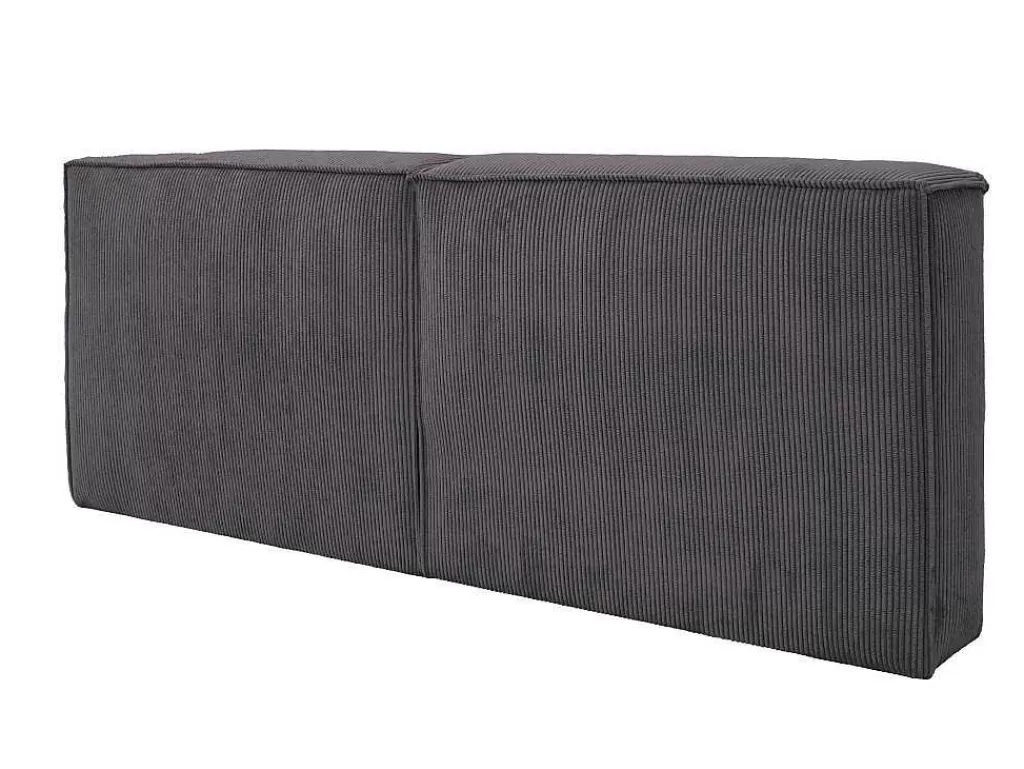 Cabeceira E Ponte De Cama*PASCAL MORABITO Cabeceira De Cama 220 Cm Veludo Canelado Cinzento Antracite - Timano De