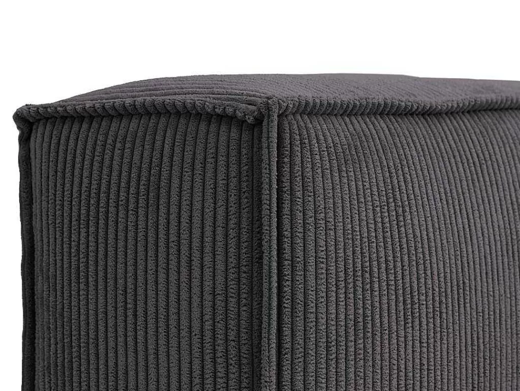 Cabeceira E Ponte De Cama*PASCAL MORABITO Cabeceira De Cama 220 Cm Veludo Canelado Cinzento Antracite - Timano De