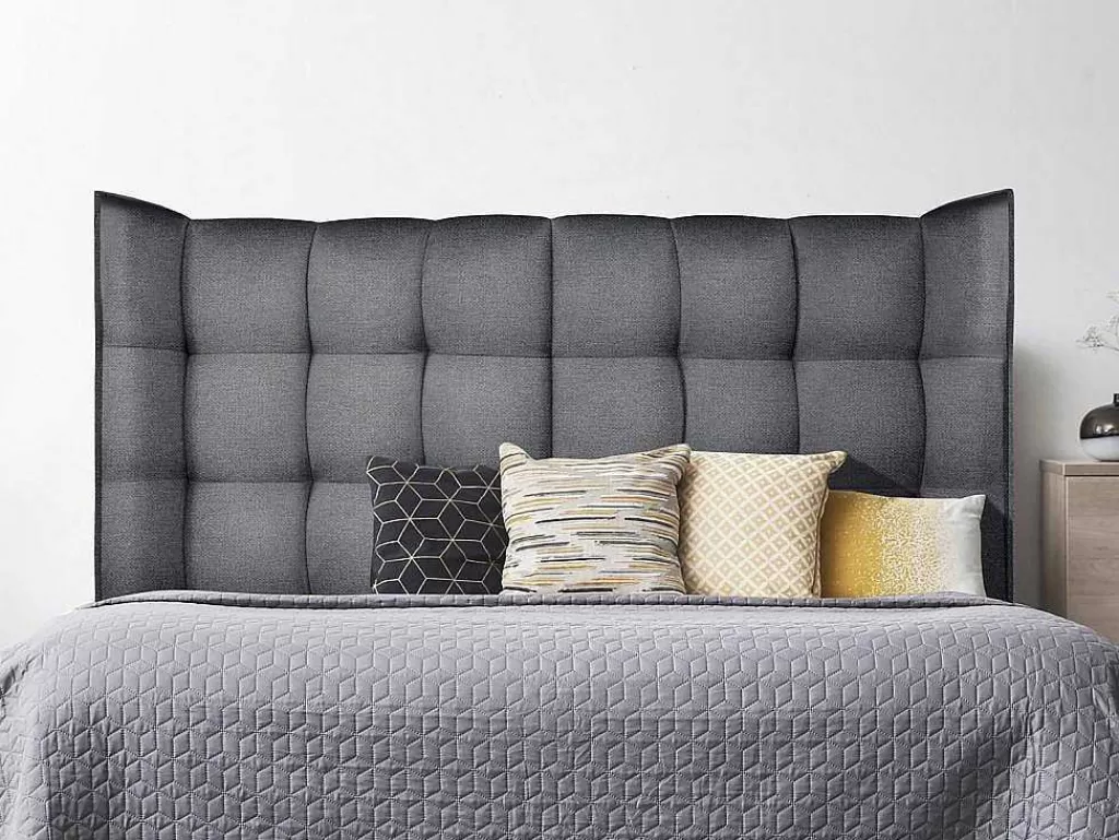 Cabeceira E Ponte De Cama*Vente-unique Cabeceira De Cama Arqueada De 140 Cm Em Tecido Cor Cinza - Ludesa
