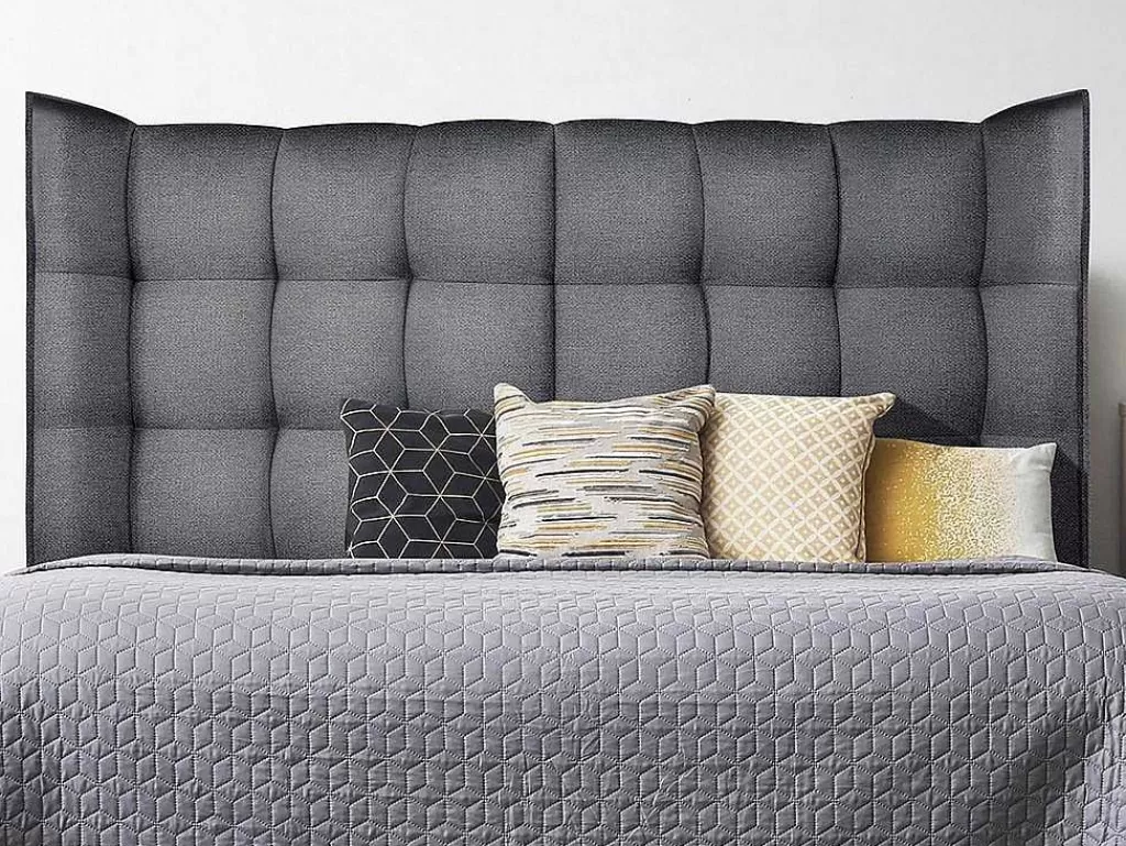 Cabeceira E Ponte De Cama*Vente-unique Cabeceira De Cama Arqueada De 140 Cm Em Tecido Cor Cinza - Ludesa