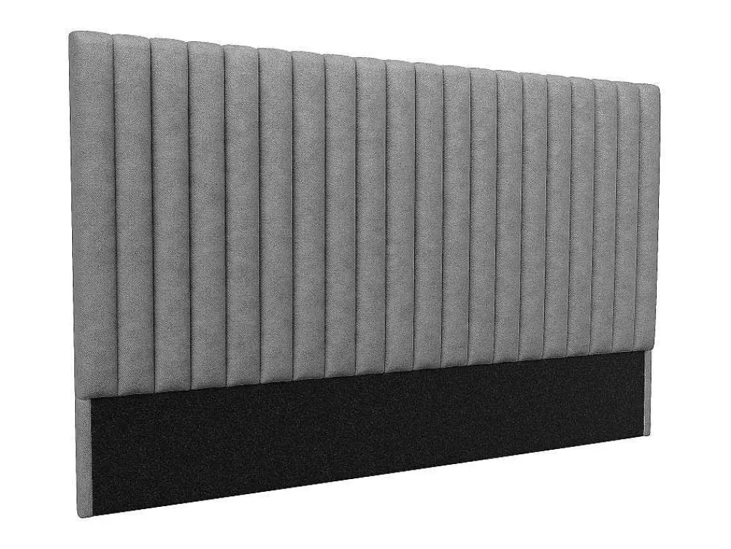 Cabeceira E Ponte De Cama*Vente-unique Cabeceira De Cama Com Costuras Verticais 200 Cm Tecido Cinza - Sarah