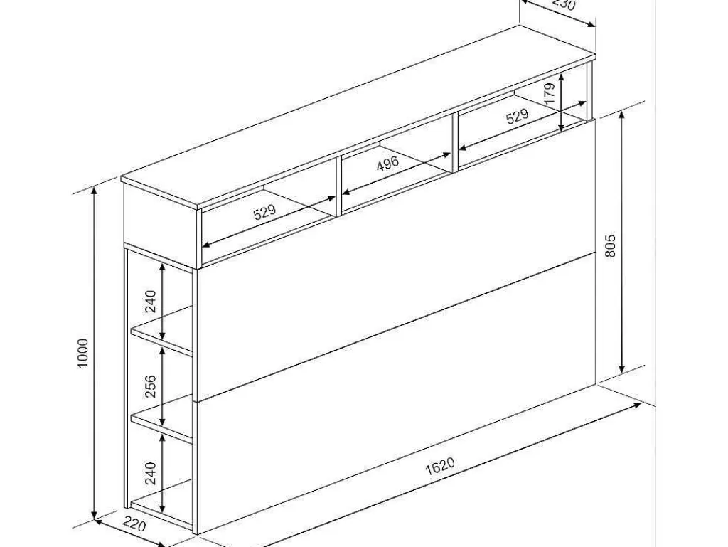 Cabeceira E Ponte De Cama*Vente-unique Cabeceira De Cama Com Espacos De Arrumação De 160 Cm Em Branco E Carvalho - Nastia