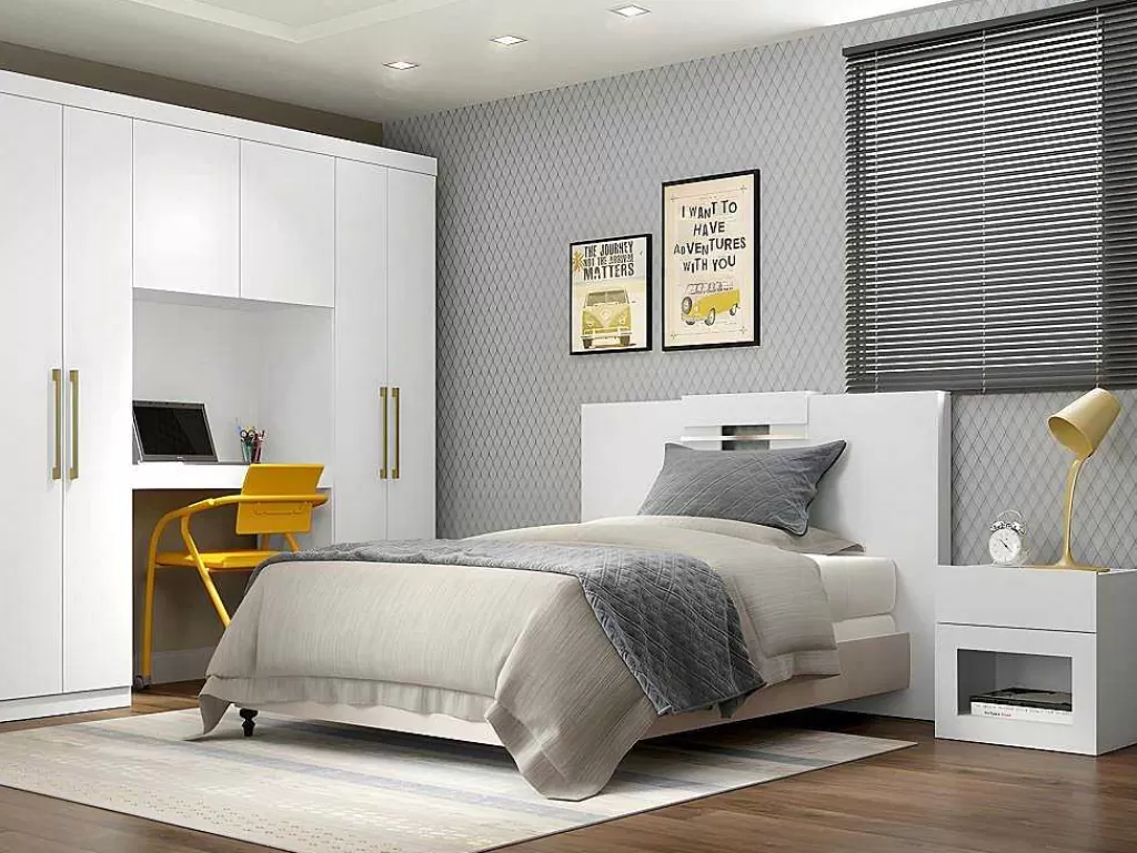 Cabeceira E Ponte De Cama*Vente-unique Cabeceira De Cama Extensivel De 140/160 Cm Cor Branco - Maraba