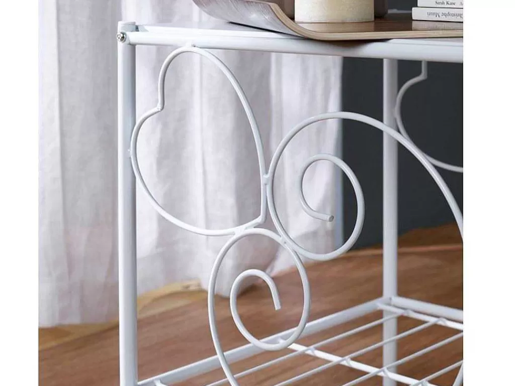 Mesa De Cabeceira*Vente-unique Cabeceira Vivian 1 Mesinha - Metal - Branco