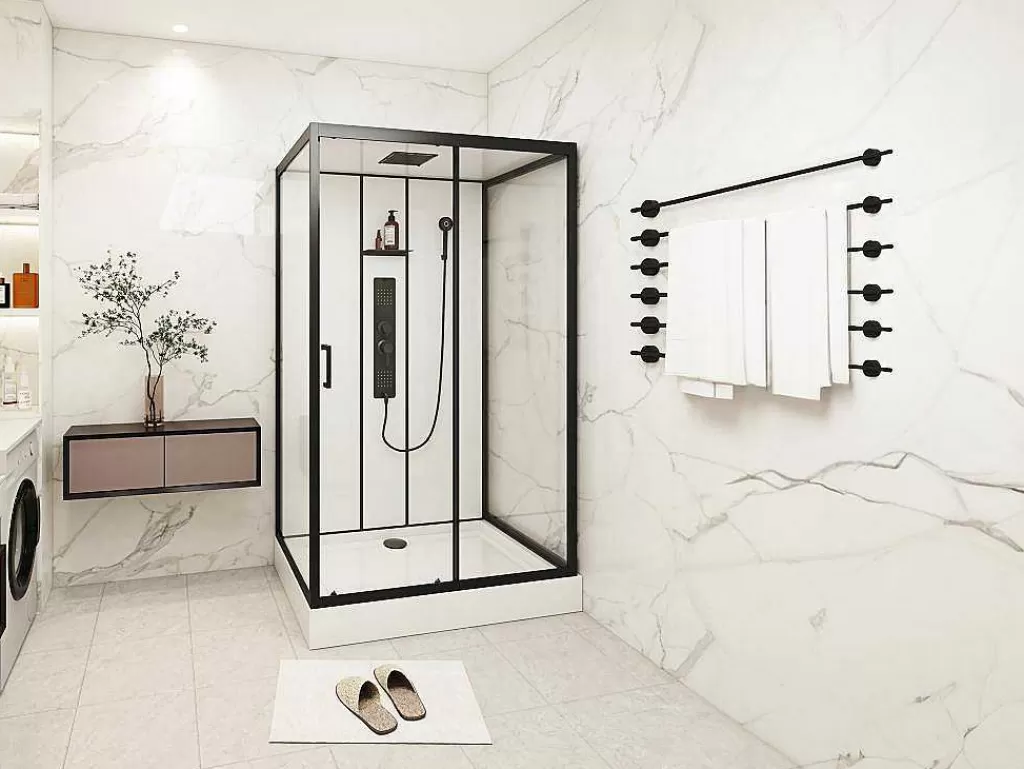 Cabine De Duche*Shower & Design Cabine De Duche De Hidromassagem Retangular, Instalacao Reversivel, C120 X L80 X A215 Cm - Sulipa
