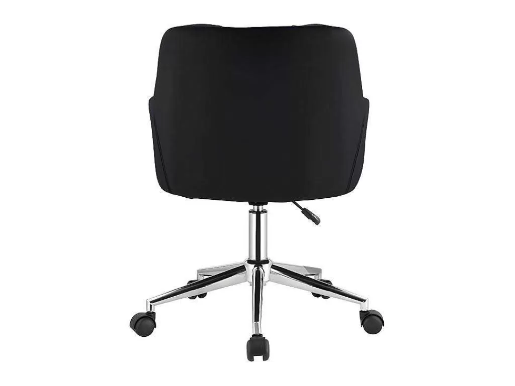 Cadeira De Escritório*Vente-unique Cadeira De Escritório Em Veludo Cor Preto Com Atura Regulavel - Pega