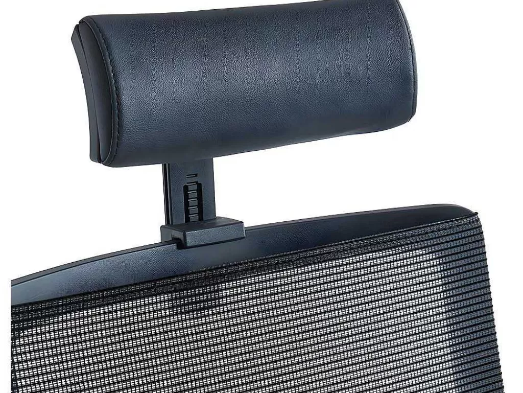 Cadeira De Escritório*Workēa Cadeira De Escritório Ergonomica Profissional Com Apoio De Cabeca Em Tecido Cor Preto - Wallstreet