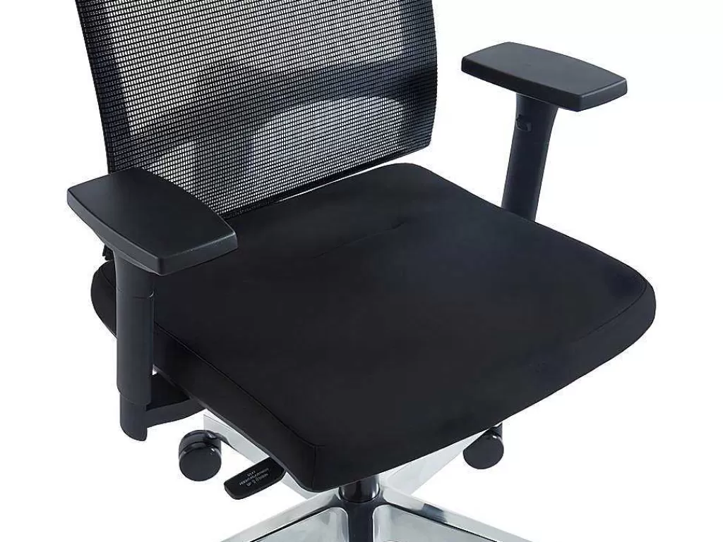Cadeira De Escritório*Workēa Cadeira De Escritório Ergonomica Profissional Com Apoio De Cabeca Em Tecido Cor Preto - Wallstreet