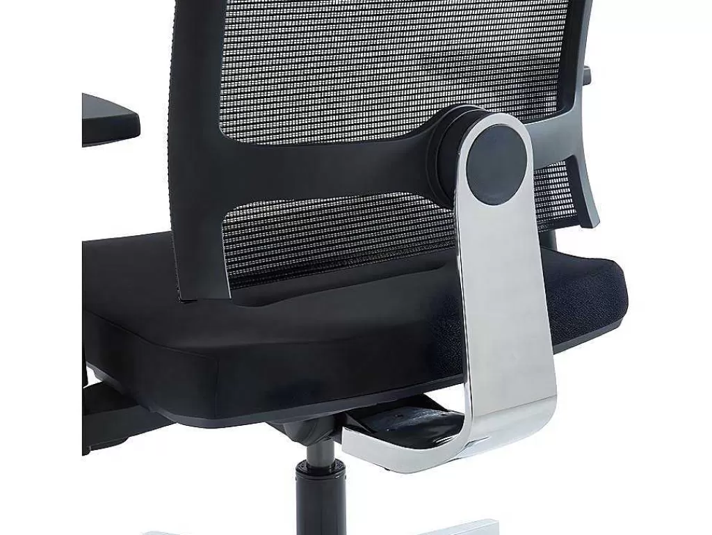 Cadeira De Escritório*Workēa Cadeira De Escritório Ergonomica Profissional Com Apoio De Cabeca Em Tecido Cor Preto - Wallstreet