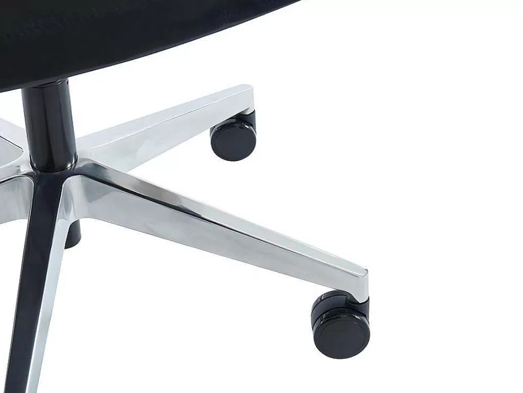 Cadeira De Escritório*Workēa Cadeira De Escritório Ergonomica Profissional Com Apoio De Cabeca Em Tecido Cor Preto - Wallstreet