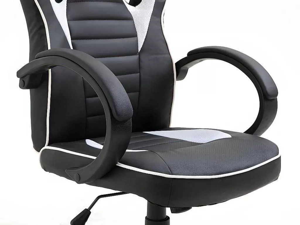 Cadeira De Escritório*Vente-unique Cadeira De Escritório Estilo Gaming, Racer (Branco)