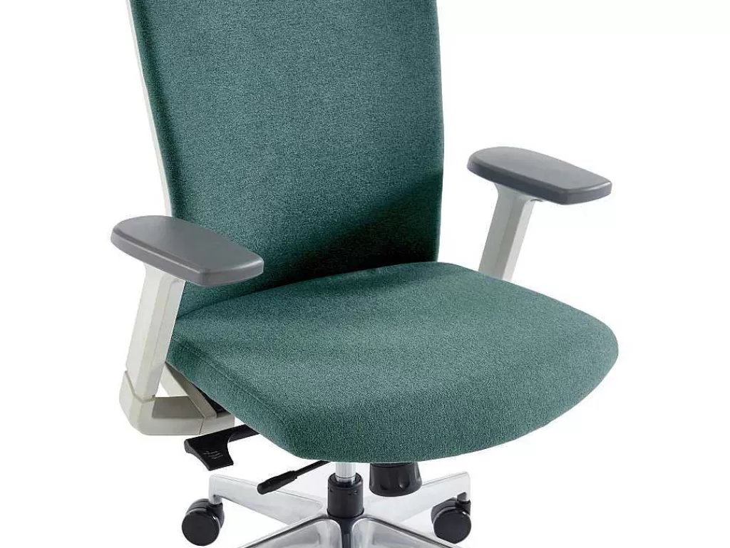 Cadeira De Escritório*Workēa Cadeira De Escritório Profissional Com Apoio De Cabeca Em Tecido Cor Azul - Volti